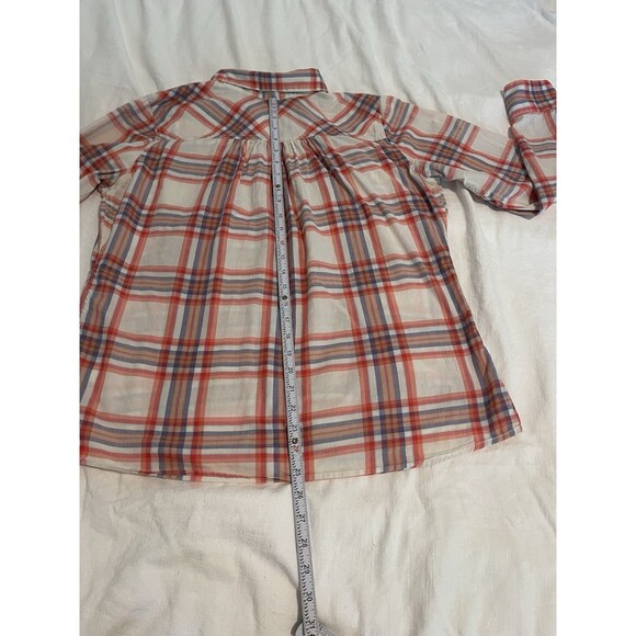 The North Face Womens Top Blouse Lg Roll Tab Plaid Button Front Active Outdoors - Picture 10 of 11